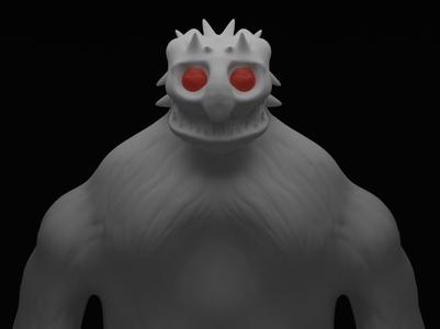 White monster figurine - Halloween Diorama model