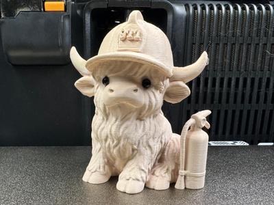 Highland Cow Firefighter