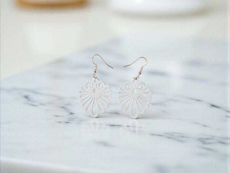 Ornamental flower earrings