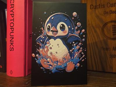 Happy Penguin Splashing hueforge
