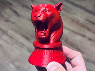 Leopard stand animal miniature head sculpture