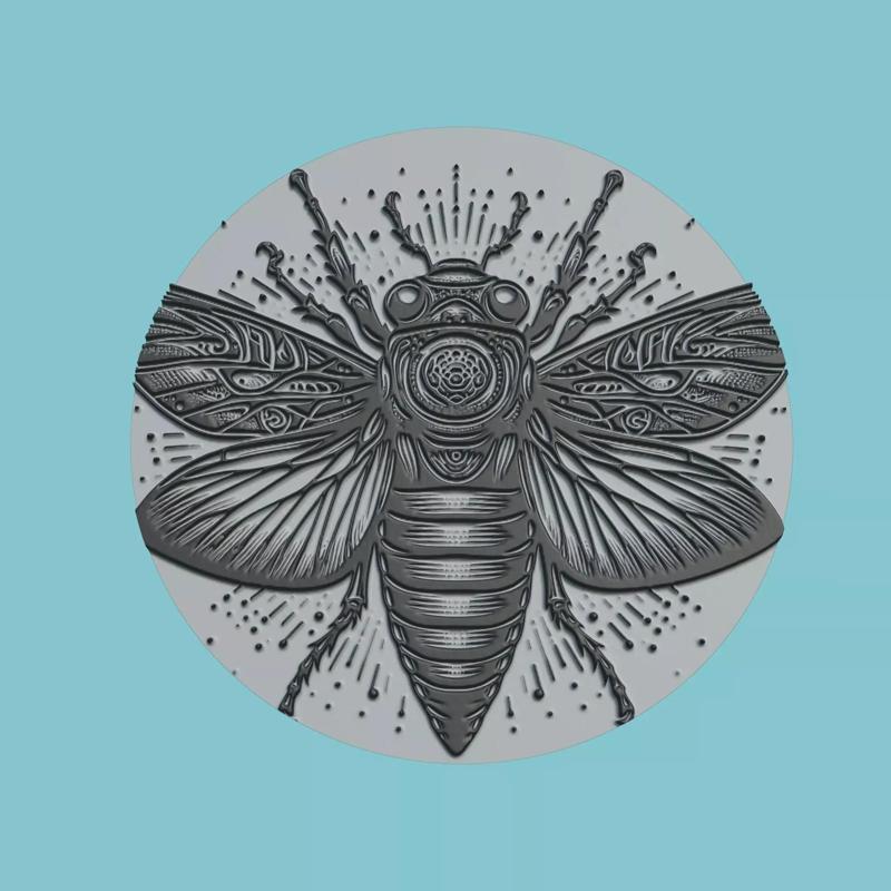 Cicada Animal Medallion Cicada Print Model