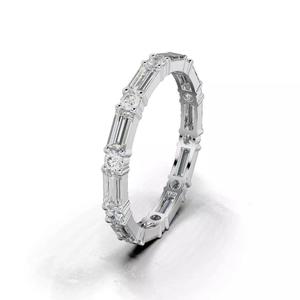 Women ring with round and baguette stones 01