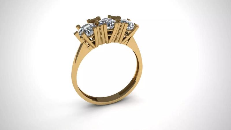 Solitaire Anniversary Ring with Three Stone