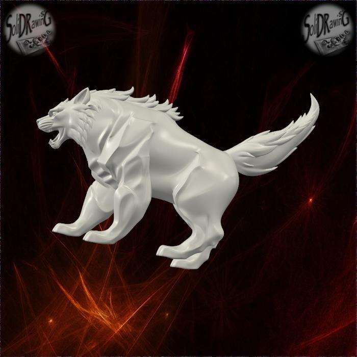 Snarling Wolf Beast Statue – SoliDRawinGs SG980