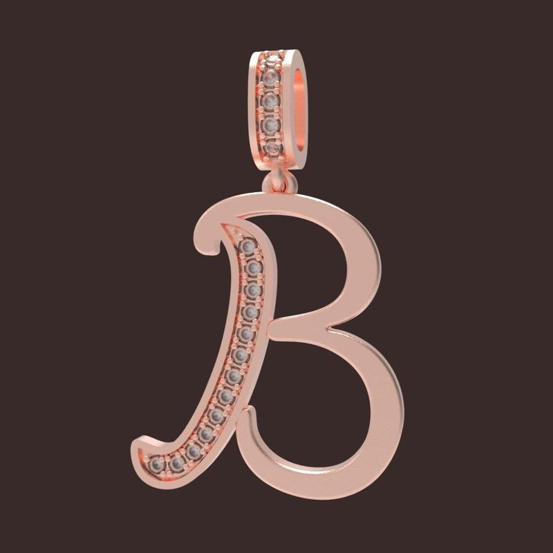 INITIAL "B" DIAMOND PENDANT