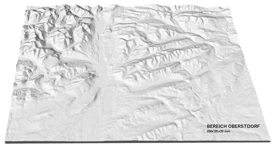 Germany Oberstdorf Mountain Relief Map