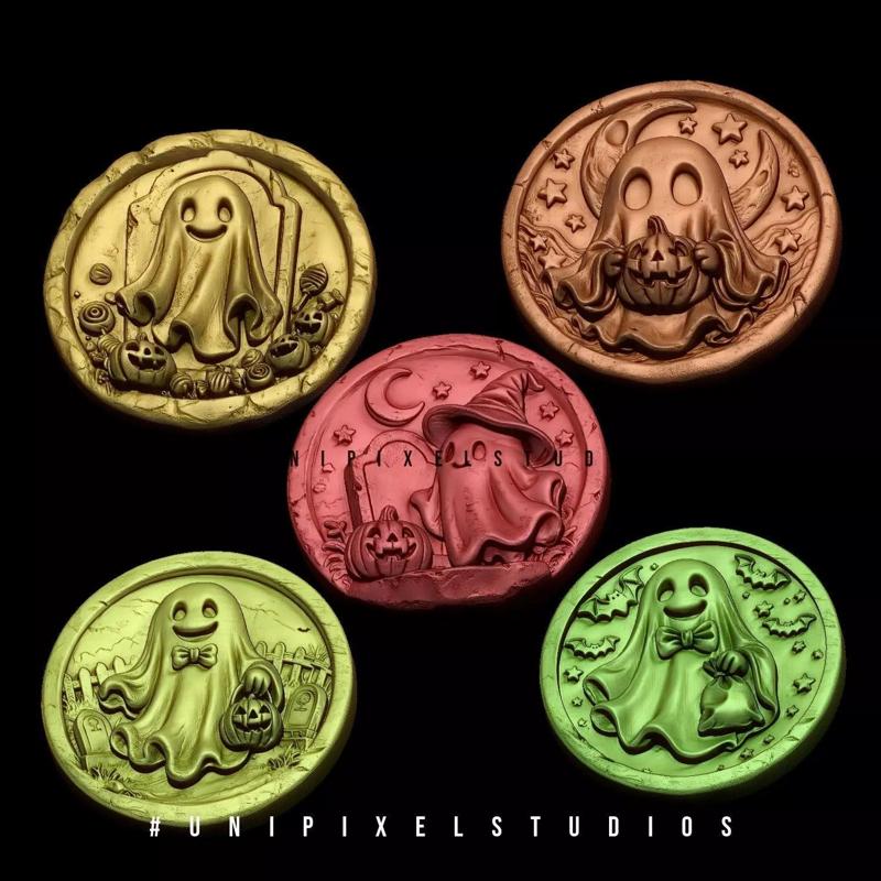 Cute Ghost Halloween STL set of 5