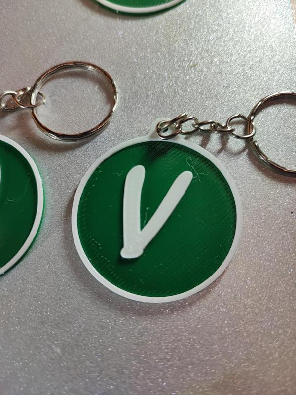 Key ring letter V