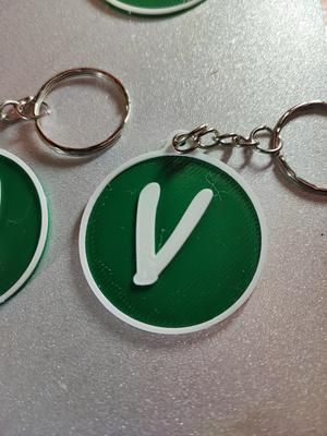 Key ring letter V