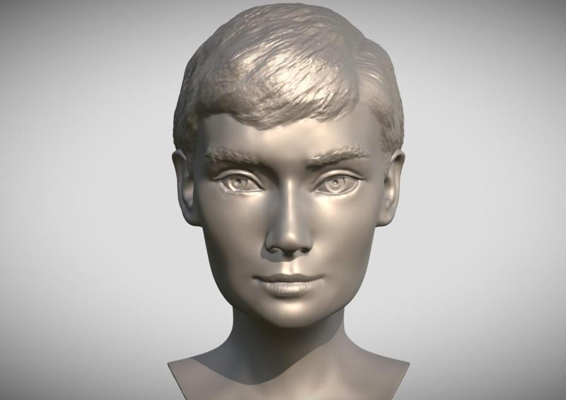 Audrey Hepburn bust for 3D printing