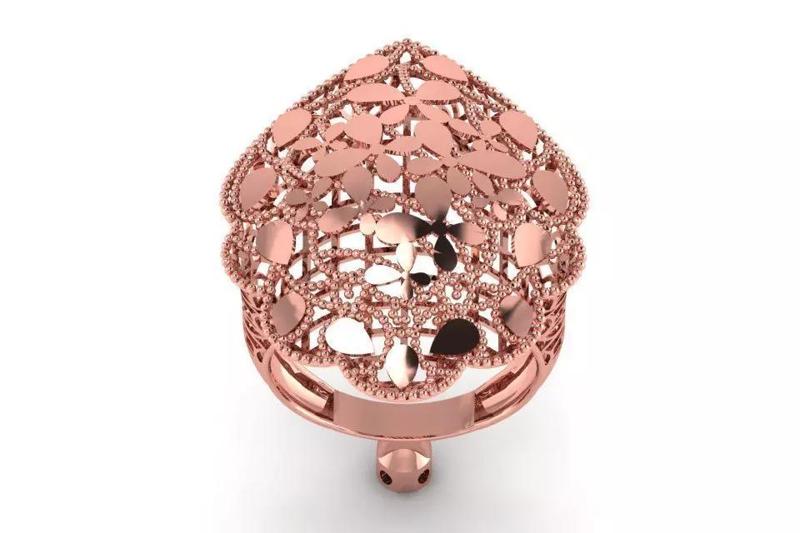 Vintage Filigree Ring STL OBJ FBX Renders Details