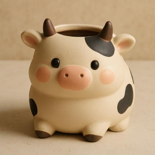 Vaca maceta, decoración, hogar, porta objetos, joyero, dulcero, recuerdos baby shower, bautizo, fiesta,