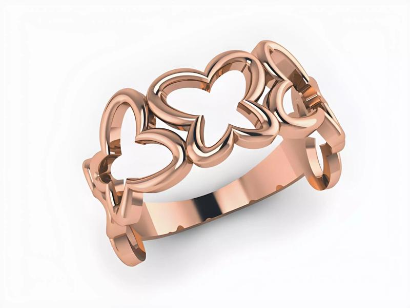 Butterfly Plain Gold Ring