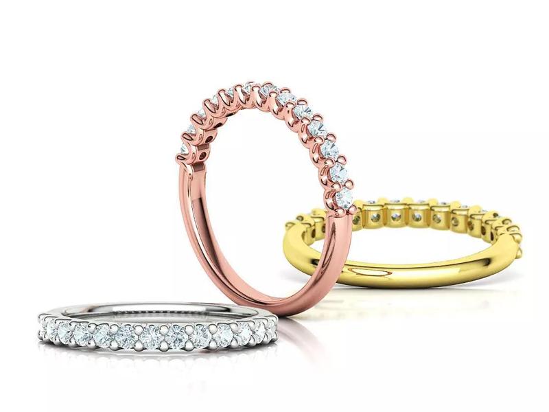 Half Eternity 2mm Diamond Ring 2mm 13-stone Thick Ring
