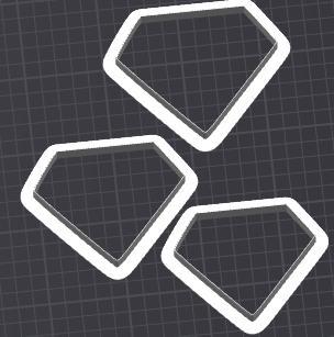 Diamond Jewelry Cookie Cutter –3.5,  3.75", to 4" STL File 3 fILES