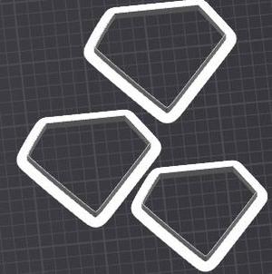 Diamond Jewelry Cookie Cutter –3.5,  3.75", to 4" STL File 3 fILES