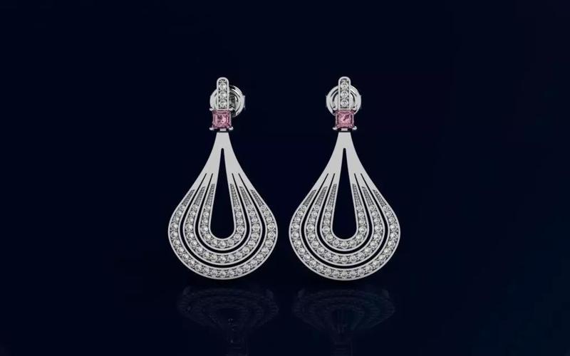 Fashion Diamonds Earrings - 3D Jewelry - AN-519