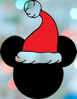 Christmas Mickey Face With Hat Cookie Cutter