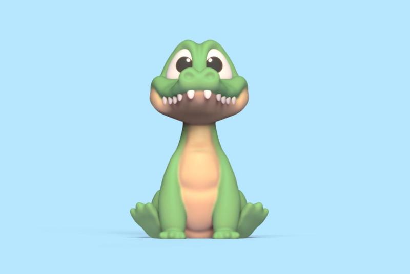 Cartoon Sitting Alligator