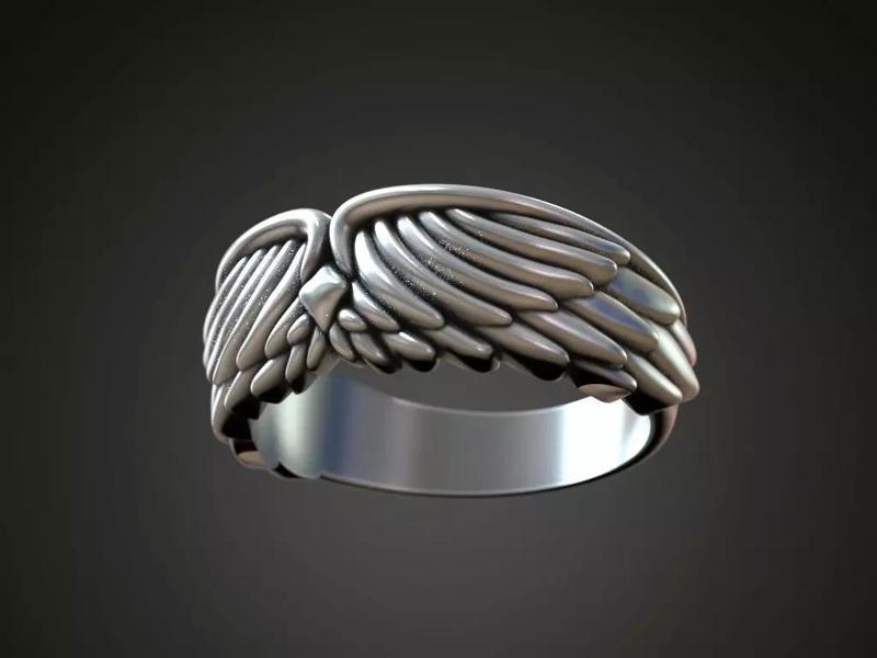 Wings plumage biker ring for men women