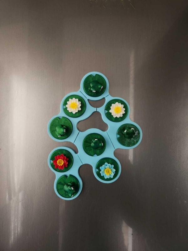 Magnetic paper clip for the refrigerator - Frogs and Flowers