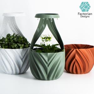 Rain Planter "CloudDrop" | Plant Pot STL to 3D print | Rain Drop + Twist  Snap Drain Tray