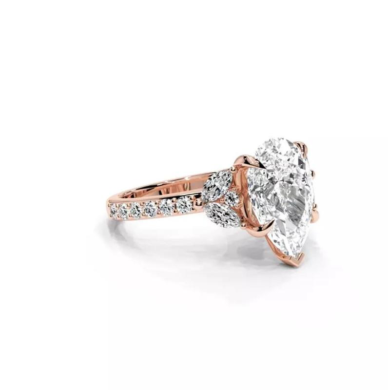 Pear and marquise diamonds  engagement ring
