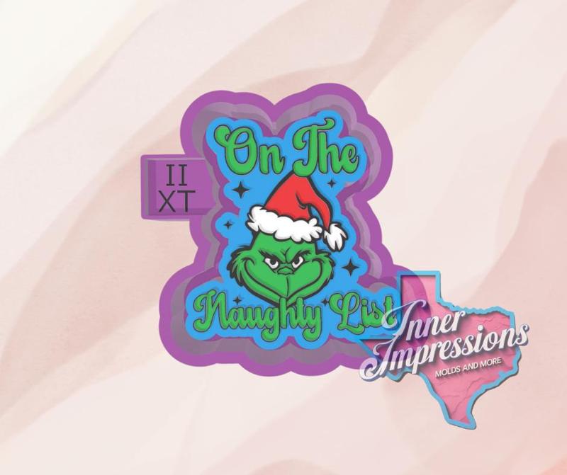 Grinch Naughty List Freshie Mold- Thin Line Details!