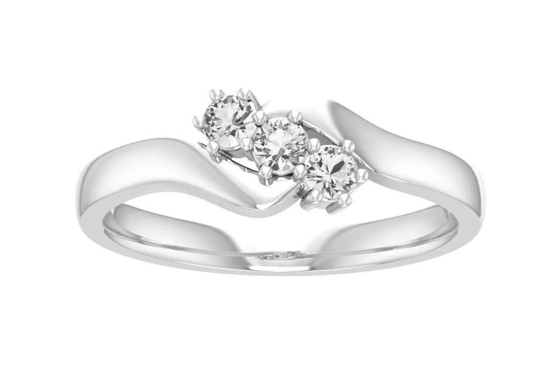 Women Wedding Engagement Three Stone Ring