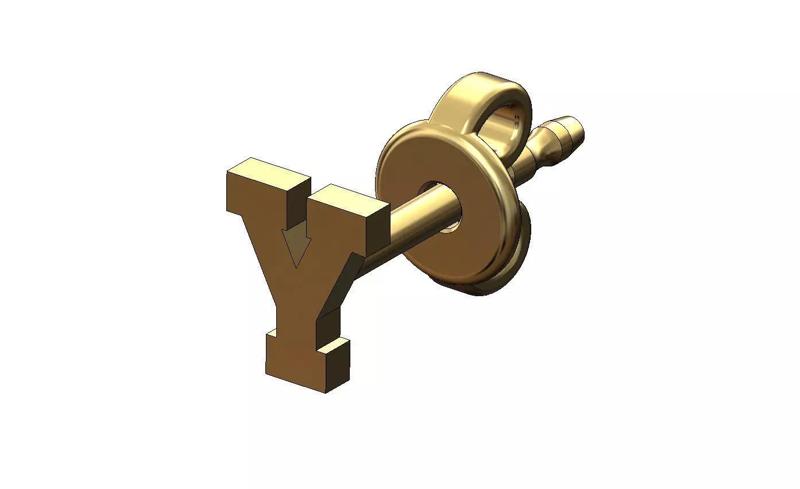 Y letter varsity font stud earring