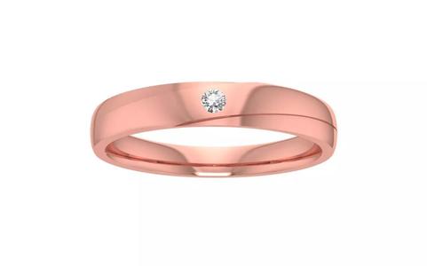 Heart Beat Design with Heart Stone Solitaire Wedding Band