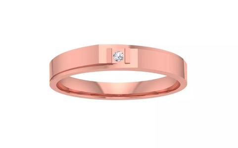Solo Round Diamond Wedding Band 3dm STL OBJ FBX Render Details