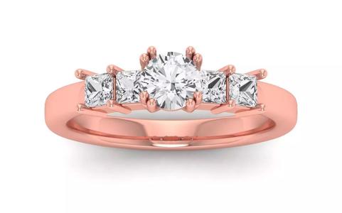 5 Stone Ring Solitaire Wedding Engagement Women Ring