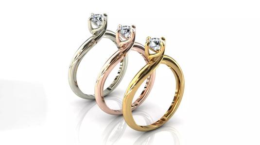 Solitaire Ring 4Claw design 5mm Stone 3dmodel 3D print model