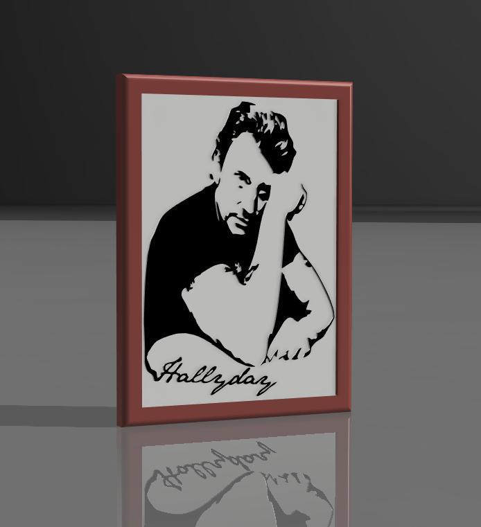 Johnny Hallyday" decorative frame