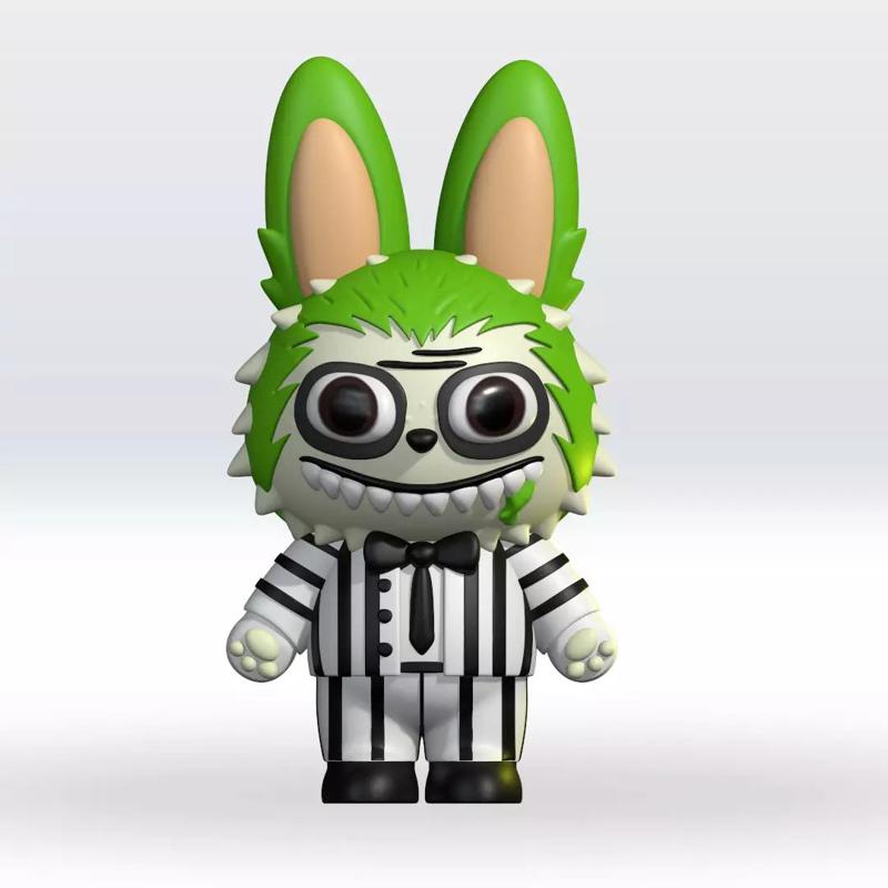 Labubu Beetle juice Halloween STL 3D Model 3mf Multicolor Fanart
