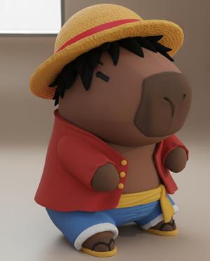 Capybara - Luffy Hoodie (One Piece)