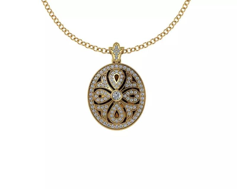 LOCKET CROSS PENDANT NECKLACE