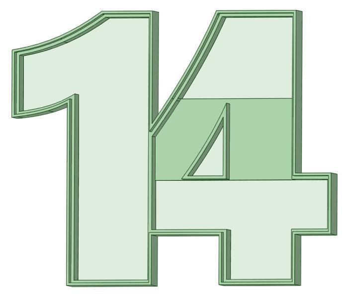 Number 14 shared cookie cutter