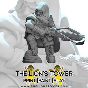 Dwarf Ranger with Crossbow (32mm scale miniature)