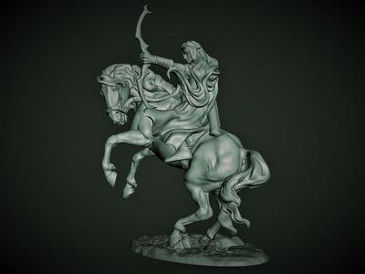 Female Elf on horseback