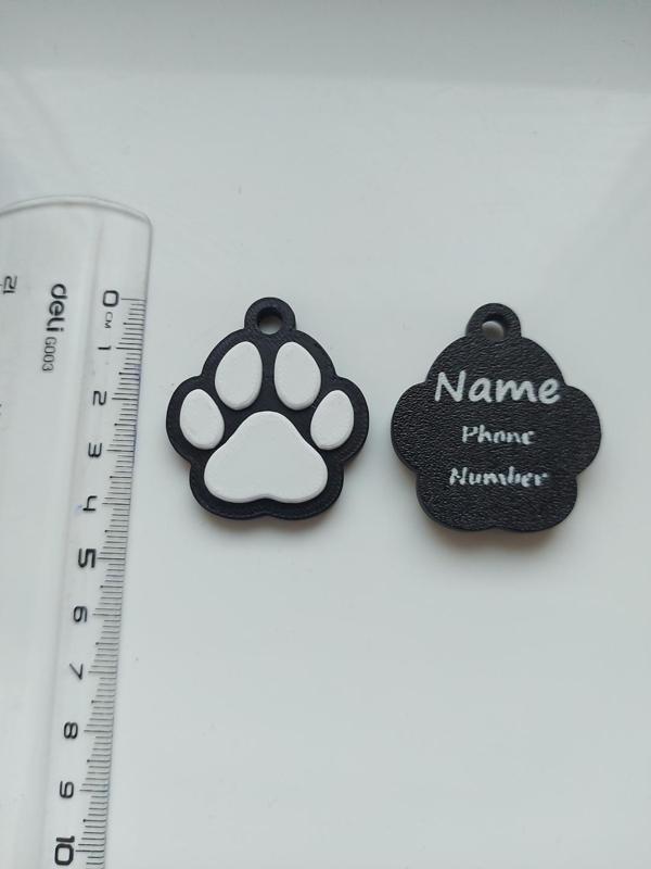 Paw dog name tag
