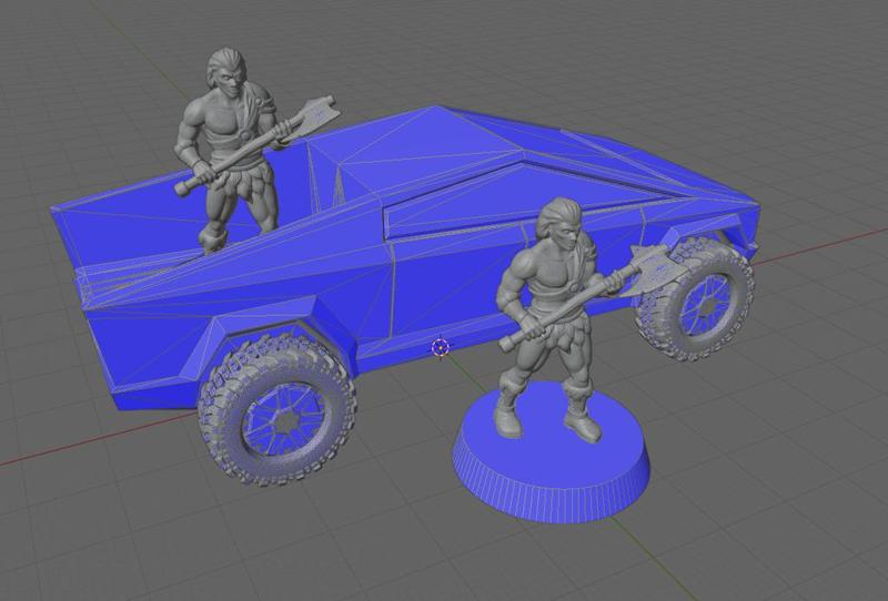 Tesla Cybertruck for 28 mm wargame minitures