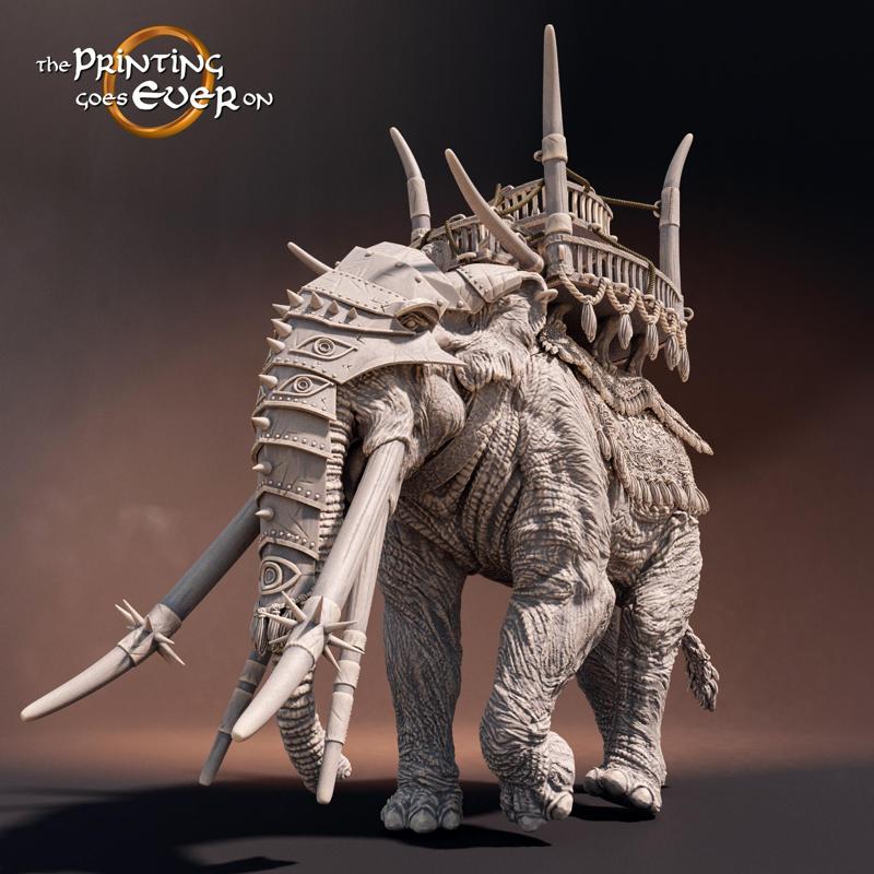 Giant War Elephant - Gargantuan - Pre-supported + Crew