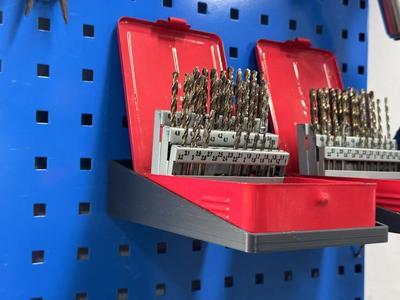 Pegboard shelf for 38mm square pegboard, center distance