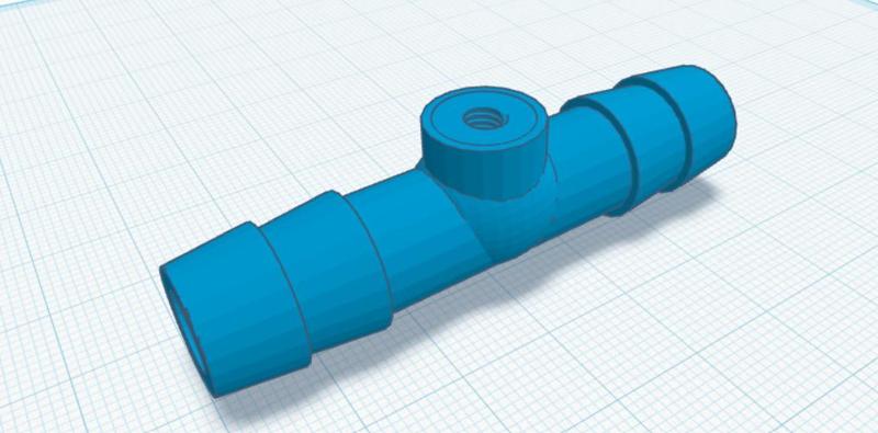 Conector en T con roscado para  difudor de riego