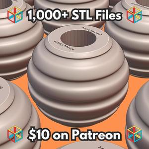 Ribbed Bead for DIY Men's Necklace Making MineeForm FDM 3D Print STL File