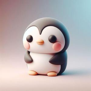 Baby Penguin Clay character kawaii 3D Model