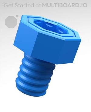 18 mm Mid Thread, Push-Fit Head, Small Thread Hole, Bolt